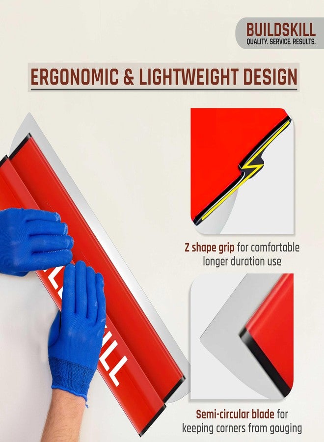 BUILDSKILL أداة تسوية شديدة التحمل من BUILDSKILL | شفرة من الفولاذ المقاوم للصدأ بطول 18 بوصة | مقبض مريح لتسوية معجون الجدران، وتشطيب الجدران الجافة، وملء الشقوق | شفرة قابلة للاستبدال مقاومة للصدأ | تصميم خفيف الوزن - Image 5